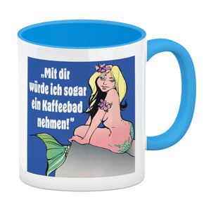 Kaffeebad mit Meerjungfrau Kaffeebecher in pink