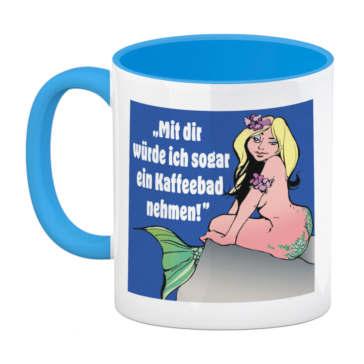 Kaffeebad mit Meerjungfrau Kaffeebecher in pink