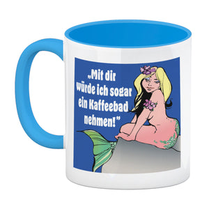 Kaffeebad mit Meerjungfrau Kaffeebecher in pink