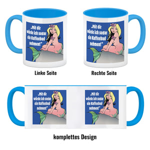 Kaffeebad mit Meerjungfrau Kaffeebecher in pink