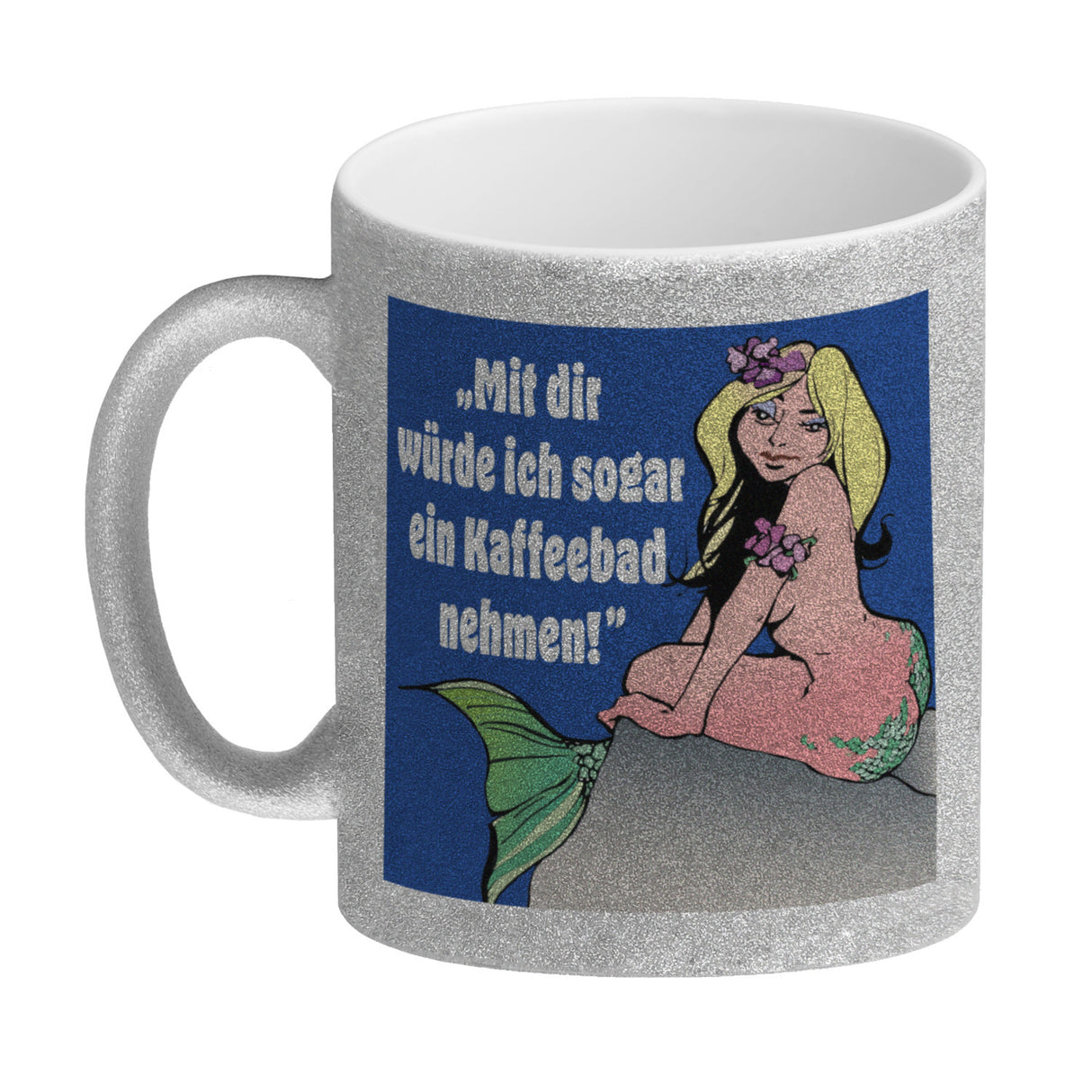 Kaffeebad mit Meerjungfrau Kaffeebecher in pink