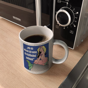 Kaffeebad mit Meerjungfrau Kaffeebecher in pink