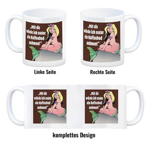 Kaffeebad mit Meerjungfrau Kaffeebecher in pink