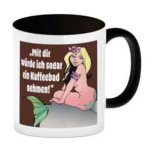Kaffeebad mit Meerjungfrau Kaffeebecher in pink