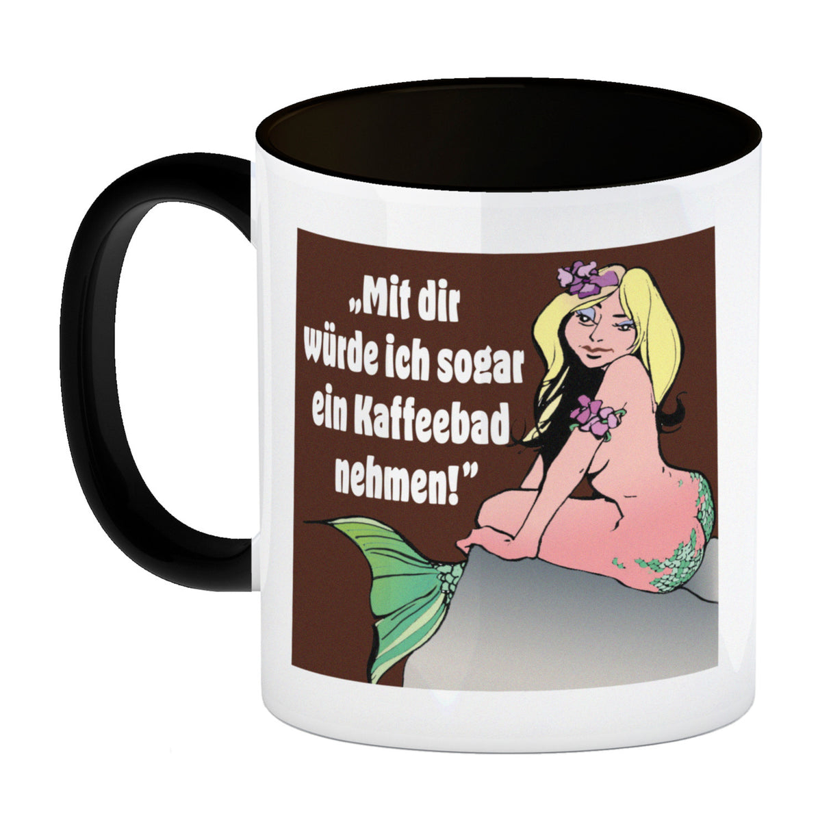 Kaffeebad mit Meerjungfrau Kaffeebecher in pink