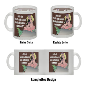 Kaffeebad mit Meerjungfrau Kaffeebecher in pink