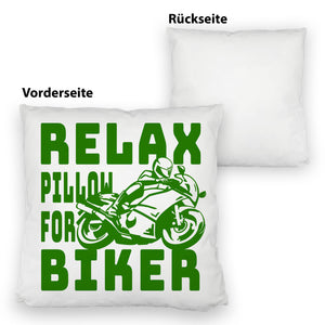 Relax Biker Kissen mit Motorradfahrer Motiv