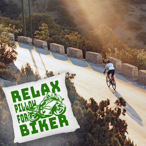 Relax Biker Kissen mit Motorradfahrer Motiv