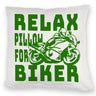 Relax Biker Kissen mit Motorradfahrer Motiv