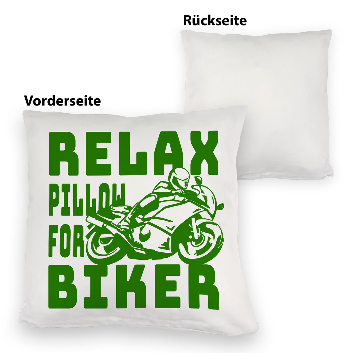 Relax Biker Kissen mit Motorradfahrer Motiv