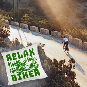 Relax Biker Kissen mit Motorradfahrer Motiv