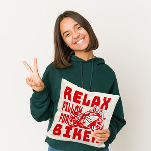 Relax Biker Kissen mit Motorradfahrer Motiv