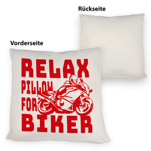 Relax Biker Kissen mit Motorradfahrer Motiv