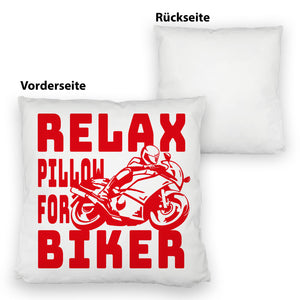 Relax Biker Kissen mit Motorradfahrer Motiv
