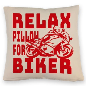 Relax Biker Kissen mit Motorradfahrer Motiv