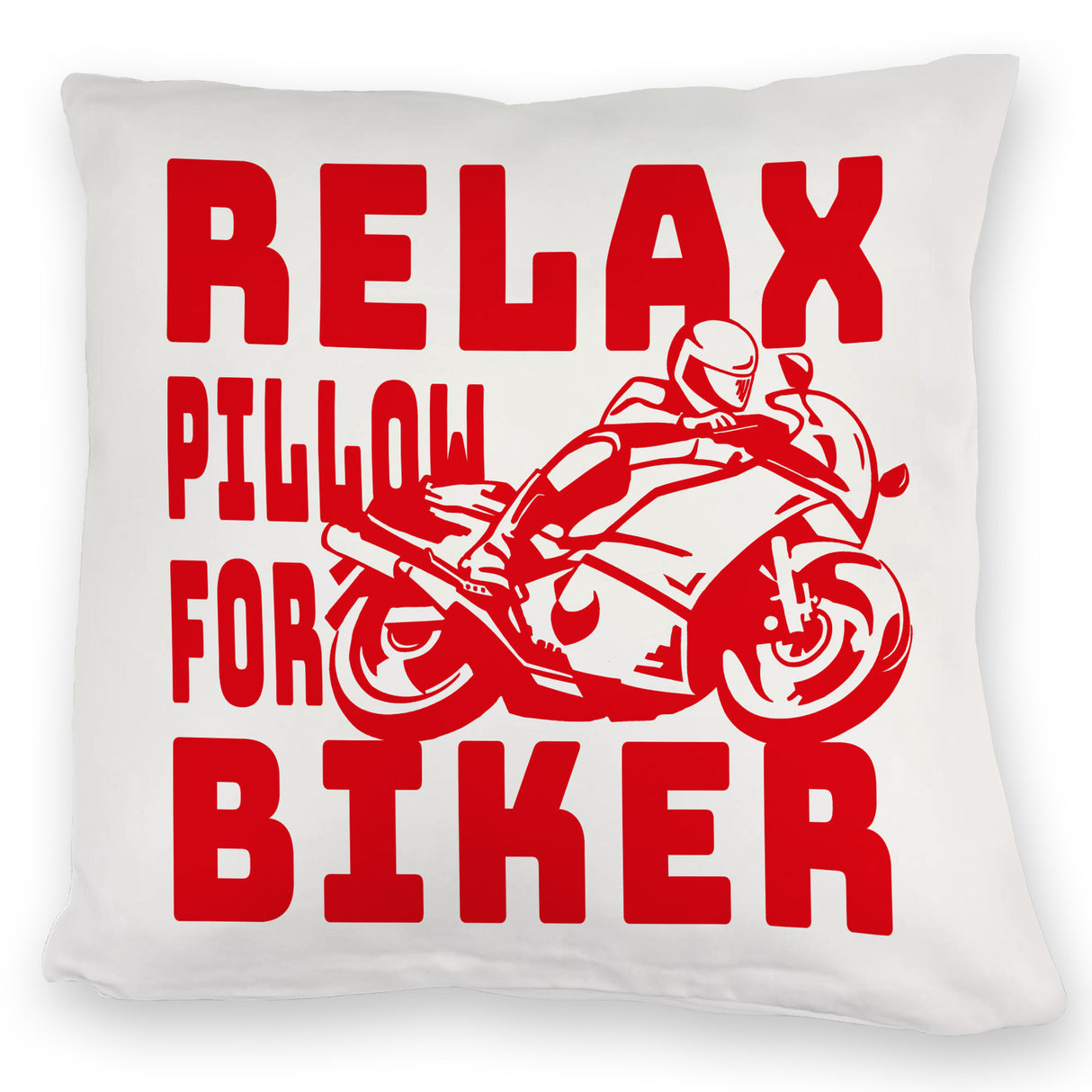 Relax Biker Kissen mit Motorradfahrer Motiv