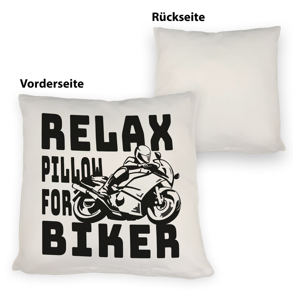 Relax Biker Kissen mit Motorradfahrer Motiv
