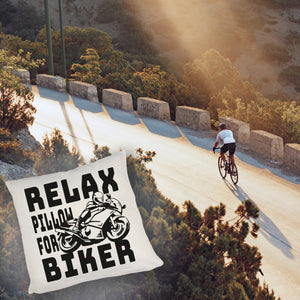 Relax Biker Kissen mit Motorradfahrer Motiv