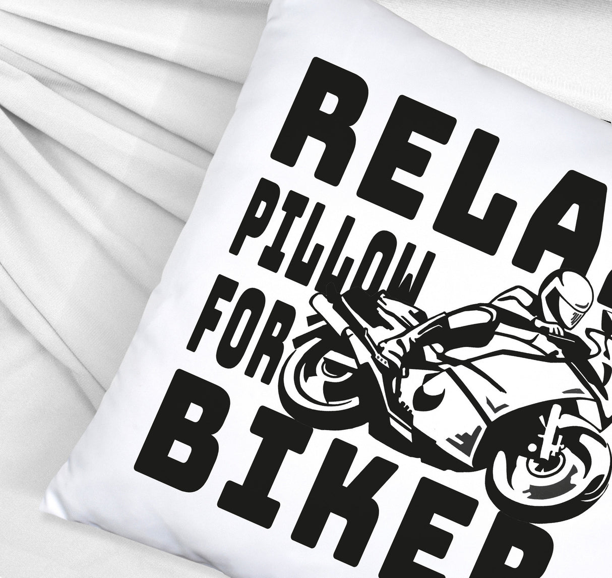 Relax Biker Kissen mit Motorradfahrer Motiv