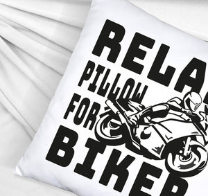 Relax Biker Kissen mit Motorradfahrer Motiv