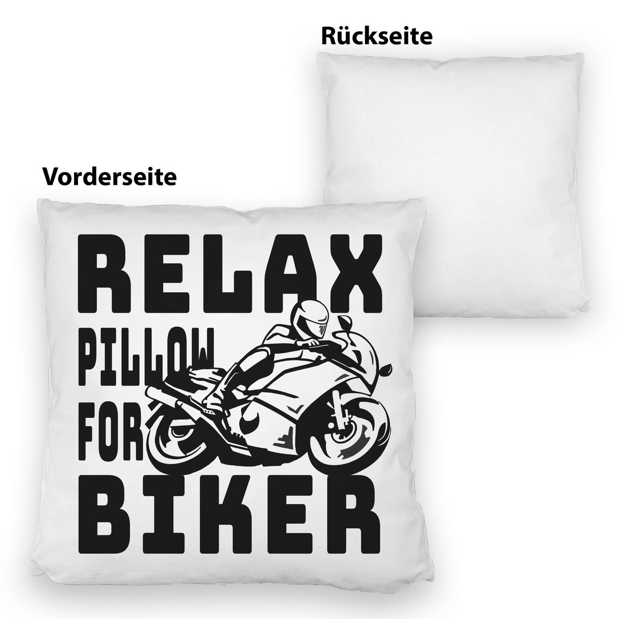Relax Biker Kissen mit Motorradfahrer Motiv
