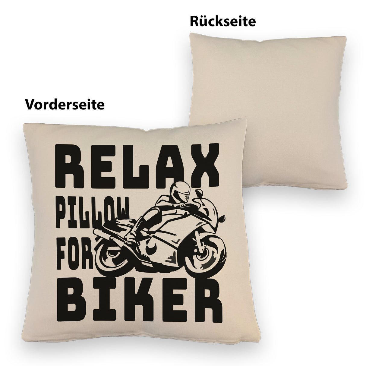 Relax Biker Kissen mit Motorradfahrer Motiv