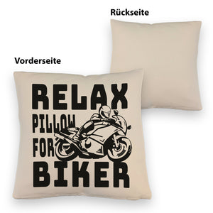 Relax Biker Kissen mit Motorradfahrer Motiv