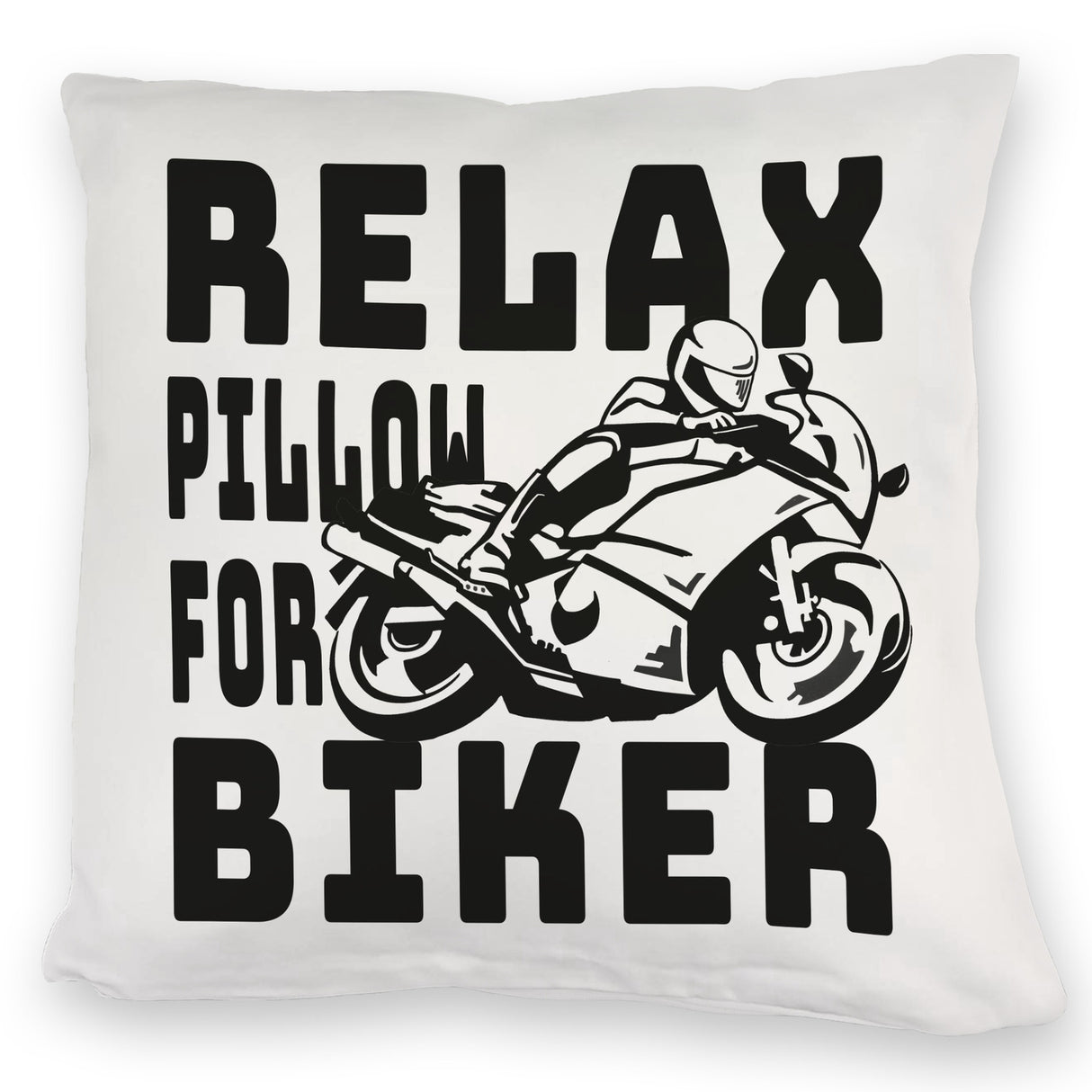 Relax Biker Kissen mit Motorradfahrer Motiv
