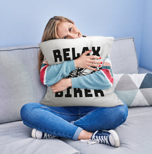 Relax Biker Kissen mit Motorradfahrer Motiv