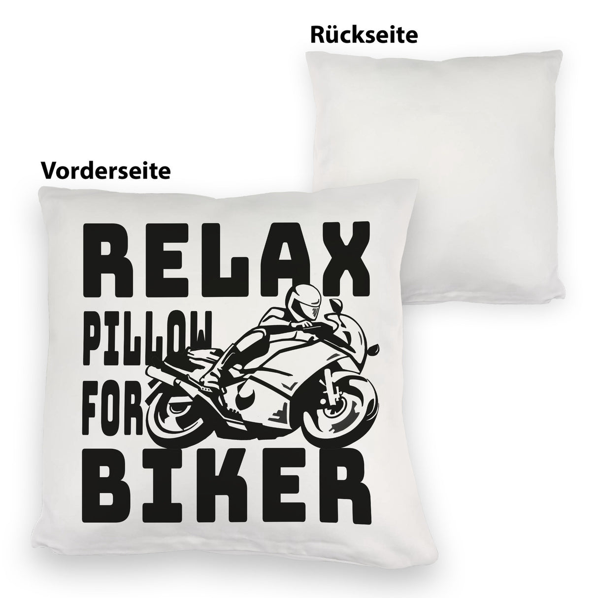 Relax Biker Kissen mit Motorradfahrer Motiv