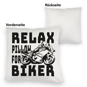 Relax Biker Kissen mit Motorradfahrer Motiv