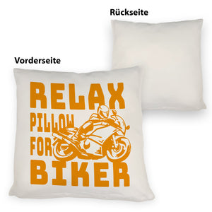 Relax Biker Kissen mit Motorradfahrer Motiv