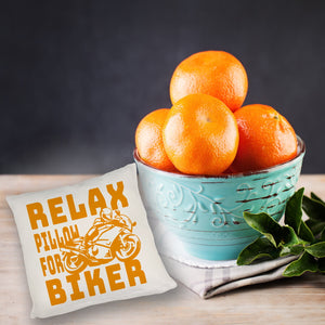 Relax Biker Kissen mit Motorradfahrer Motiv