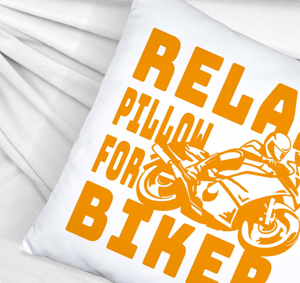 Relax Biker Kissen mit Motorradfahrer Motiv