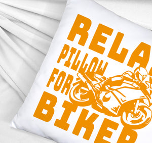 Relax Biker Kissen mit Motorradfahrer Motiv