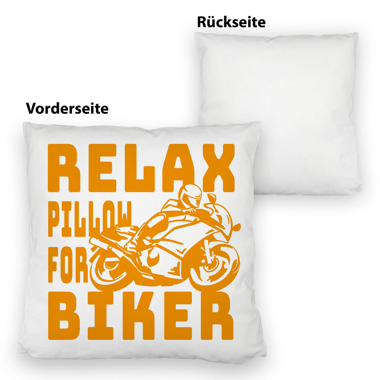 Relax Biker Kissen mit Motorradfahrer Motiv