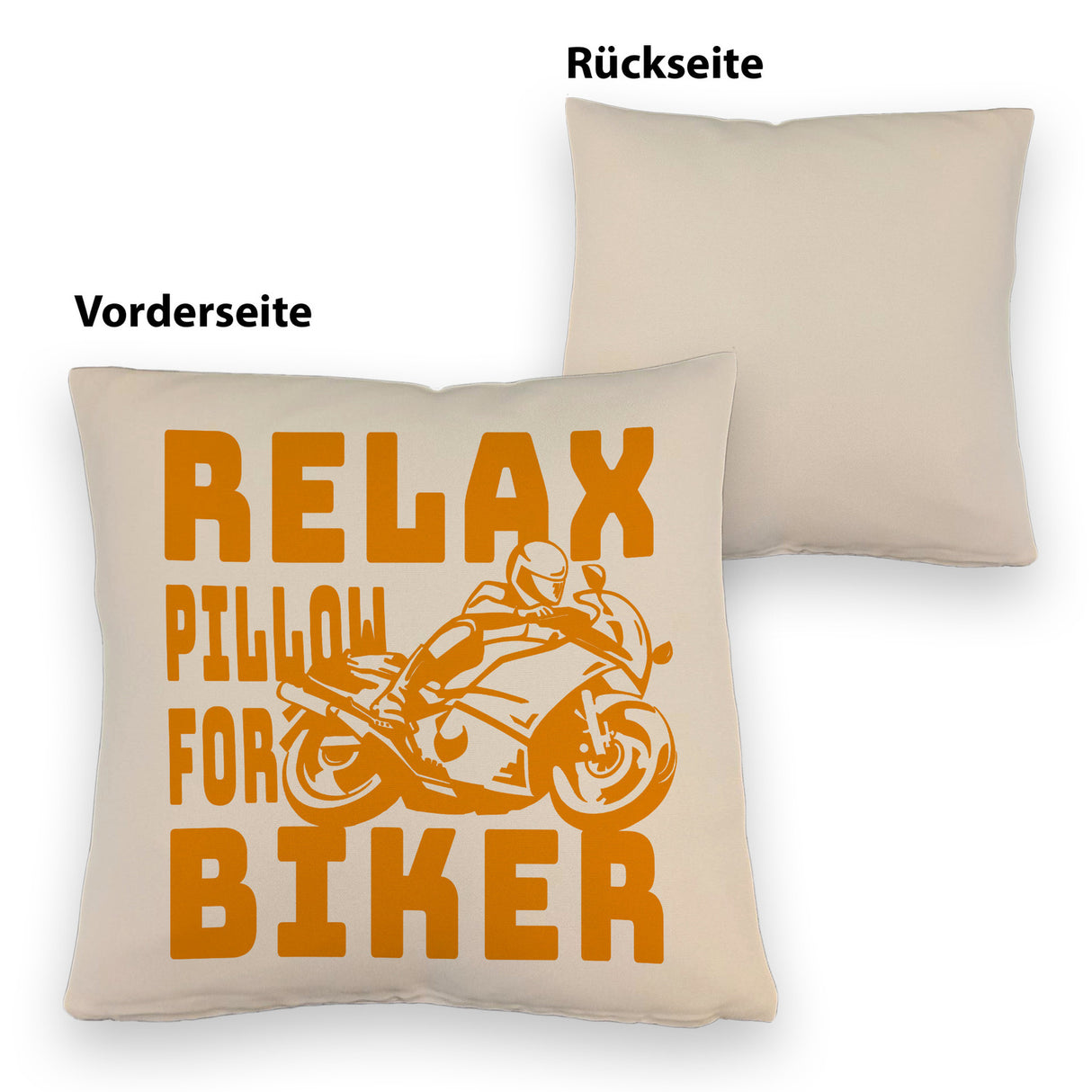 Relax Biker Kissen mit Motorradfahrer Motiv