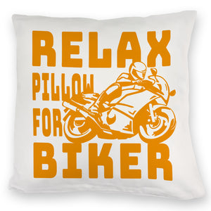 Relax Biker Kissen mit Motorradfahrer Motiv