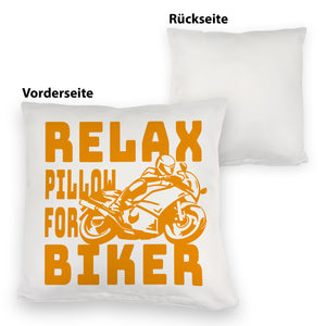 Relax Biker Kissen mit Motorradfahrer Motiv