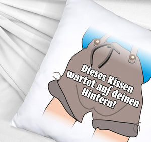 Ausruh Kissen mit lustigem Spruch Dieses Kissen wartet auf deinen Hintern