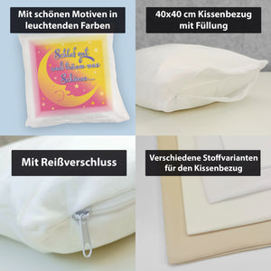 Schlaf gut und träum was Schönes Kissen mit Mond und Sterne