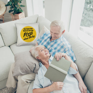 Pizza Kissen mit Spruch Eine Couch ohne Kissen ist wie eine Pizza ohne Belag