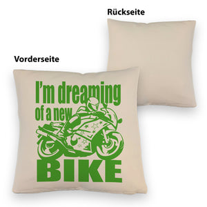 Biker Traum Kissen mit Motorrad und Spruch