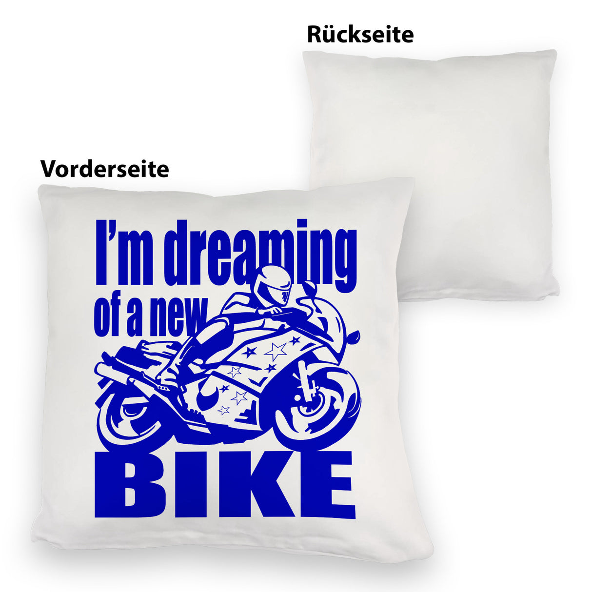 Biker Traum Kissen mit Motorrad und Spruch