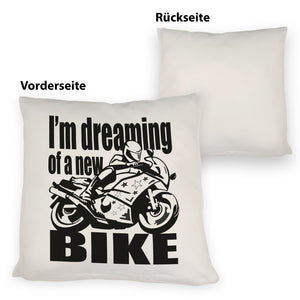 Biker Traum Kissen mit Motorrad und Spruch