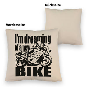 Biker Traum Kissen mit Motorrad und Spruch