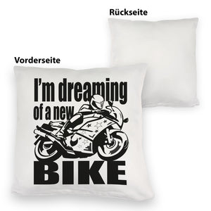 Biker Traum Kissen mit Motorrad und Spruch