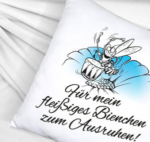 Kissen mit Bienen Motiv mit Spruch mein fleißiges Bienchen