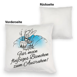 Kissen mit Bienen Motiv mit Spruch mein fleißiges Bienchen