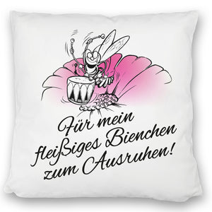 Kissen mit Bienen Motiv mit Spruch mein fleißiges Bienchen